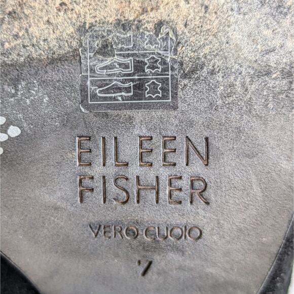 Eileen Fisher Hawk Black Suede Wedge Pumps Almond Toe Slip On Heel Women's 7 - Picture 2 of 12